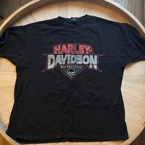 Harley-Davidson Black Tee with Red and Silver Logo